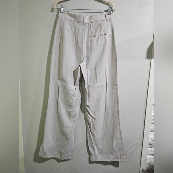 NWOT Zara Cream Wide-Leg Trousers - Picture 4 of 5